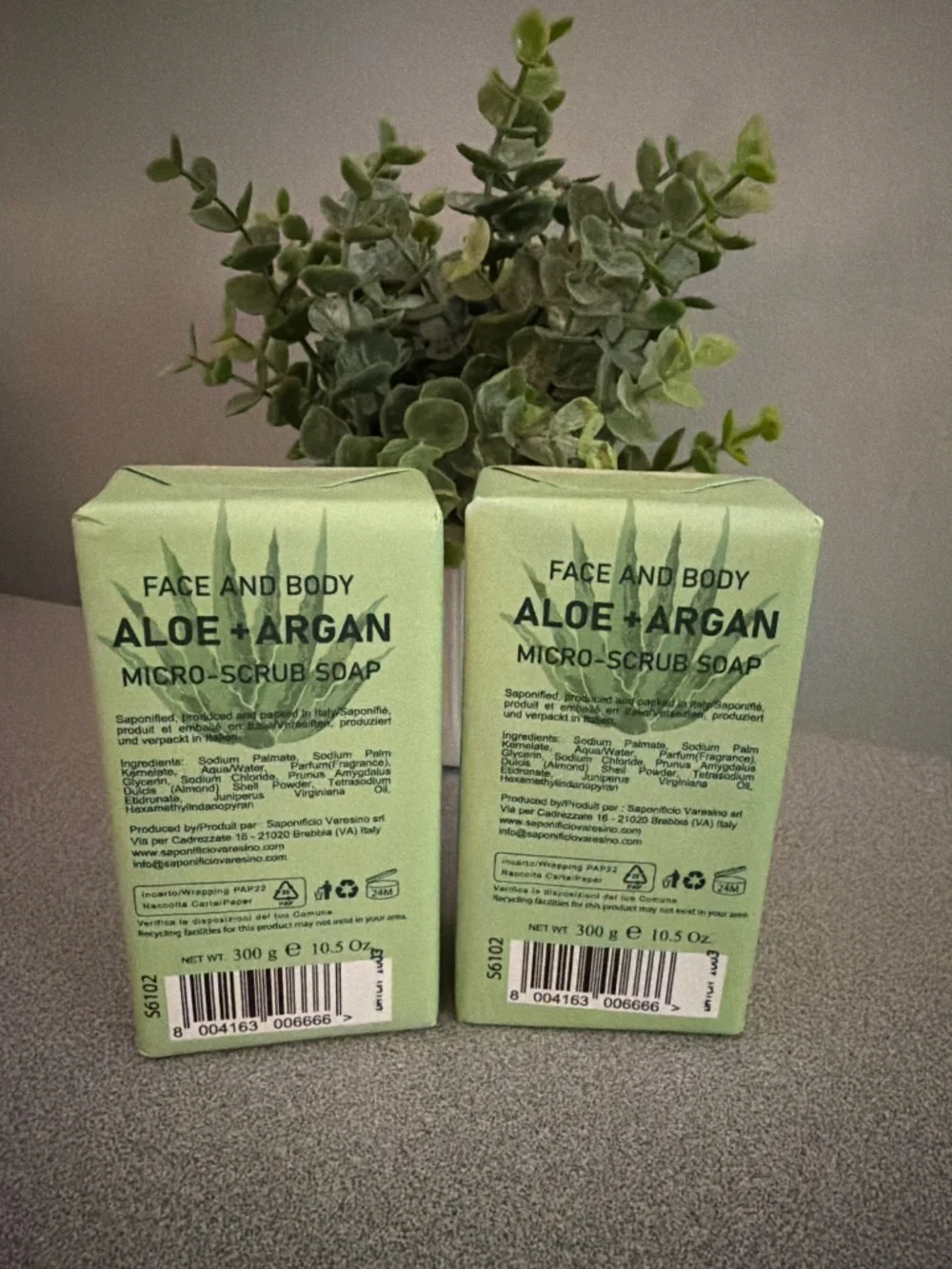 SAI Artisan ALOE + ARGAN Almond Face & Body Hydrating Micro-Scrub Soap